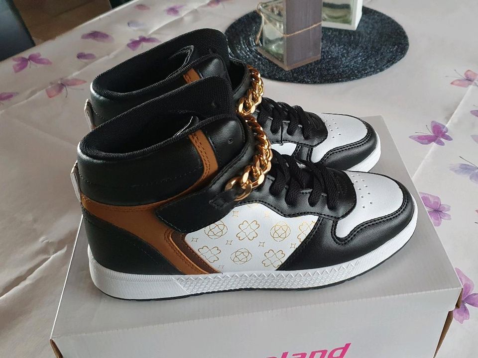 Neu Mädchen Sneaker Schuhe Damen Mid Cut 38 GLD cool lässig in Bonefeld