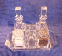 Menage  Kristallglas 7-teilig, mit Tablett  + Essig + Öl + u.s.w. Düsseldorf - Oberkassel Vorschau