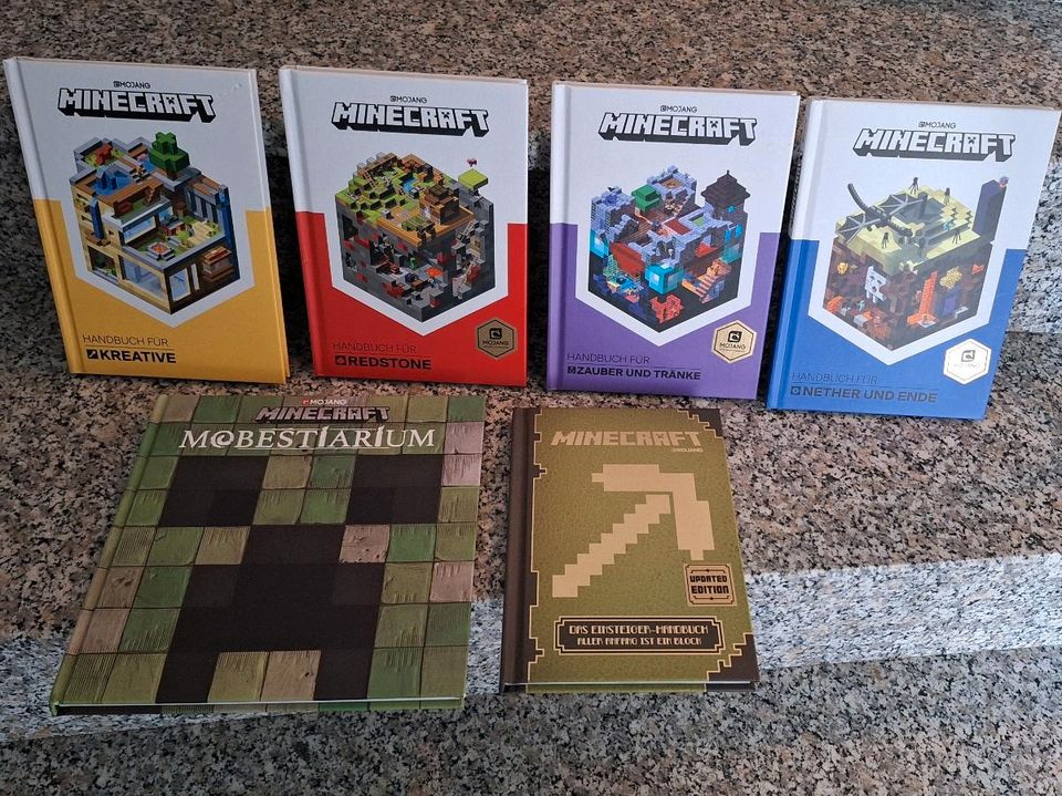 6 Minecraft Bücher Lösungsbuch Handbuch in sehr gutem Zustand in Mayen