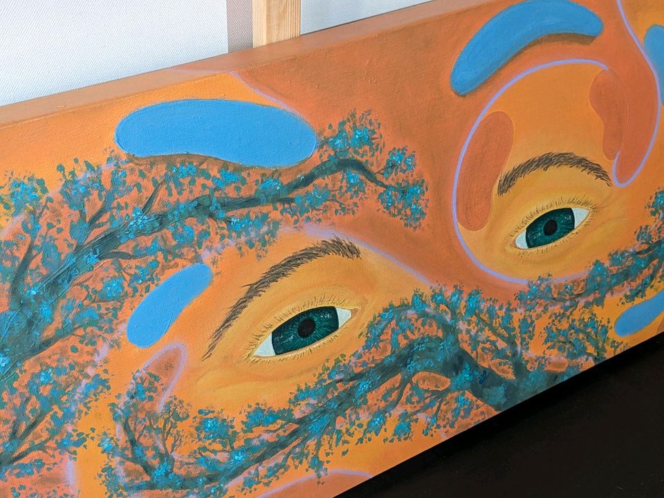 Acryl auf Leinwand Bild Augen surreal Malerei nice 60 x 30 in Göttingen