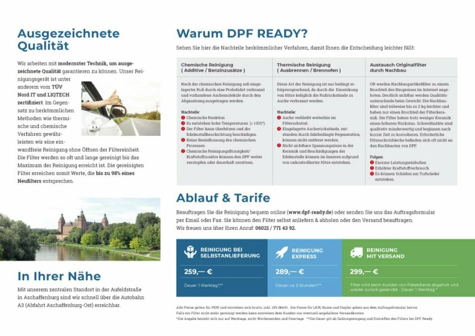 Dieselpartikelfilterreinigung DPF READY Aschaffenburg in Aschaffenburg