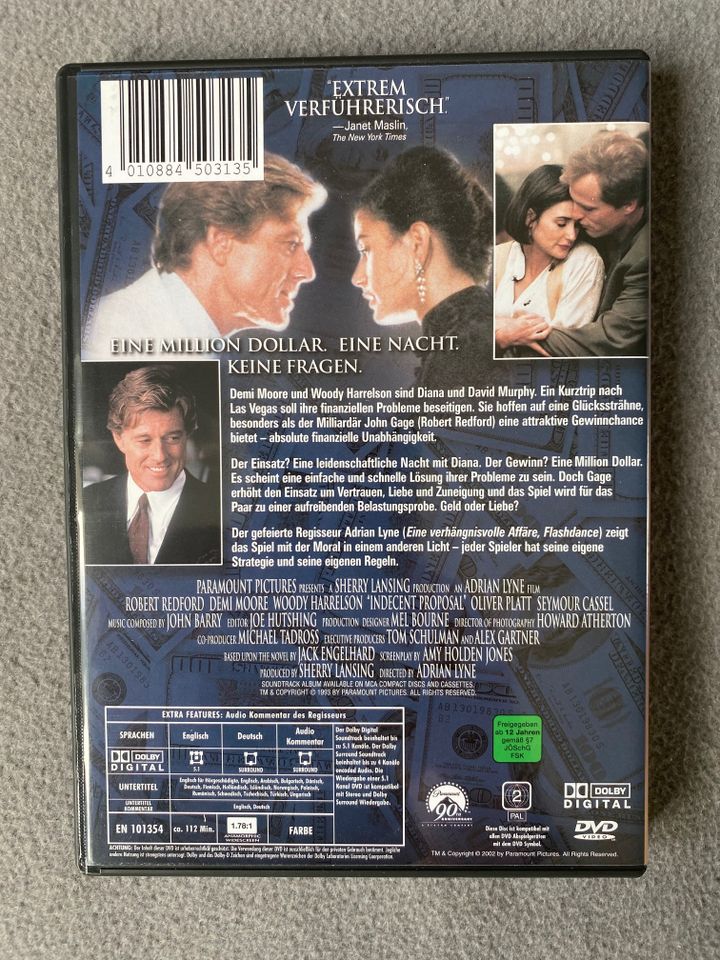 Ein unmoralisches Angebot  Robert Redford  DVD wie Neu in Schwerin