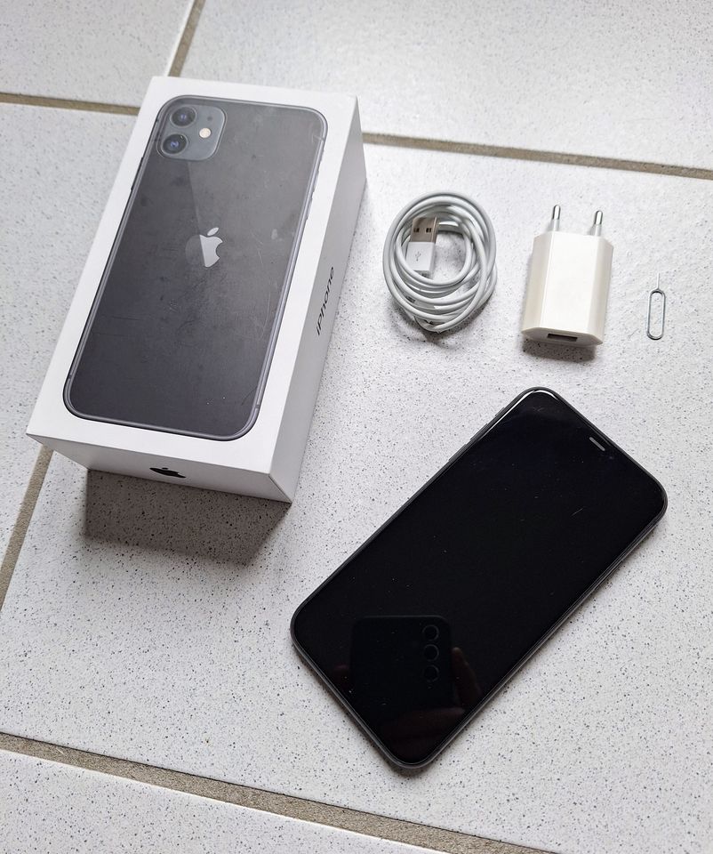 APPLE iPhone 11 256 GB Space Grey Schwarz m. Ladekabel OVP+TOP in Ettlingen