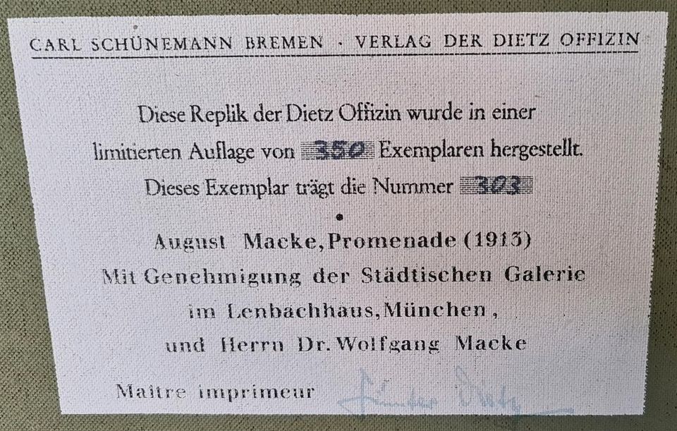 August Macke PROMENADE Replik in Hahnstätten