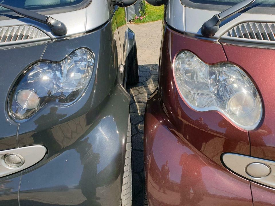 Smart 450 Facelift Cabrio schwarze Scheinwerfer Einsätze Spiegel in Hamburg