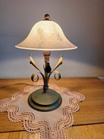 Vintage Tischlampe mit Glasschirm - edel - schöne Ausführung Nordrhein-Westfalen - Neuenkirchen Vorschau