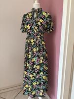 Kleid Midi Maxi 40 L schwarz bunt Schleife Sommer gelb rosa Blume Kiel - Mitte Vorschau