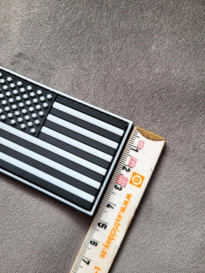 USA Flagge Patch Klett Klettverschluss Rucksack Mititär 8x5cm NEU in Hamm
