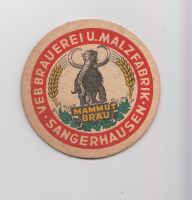 Bierdeckel VEB Brauerei Sangerhausen Mammutbräu DDR Sachsen-Anhalt - Bad Kösen Vorschau