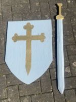 Ritter Schutzschild mit Schwert aus Holz Hessen - Reiskirchen Vorschau