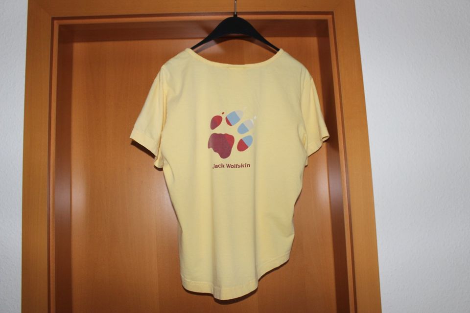 Jack Wolfskin, Damen-T-Shirt mit Logo, gelb, Baumwolle in Bochum