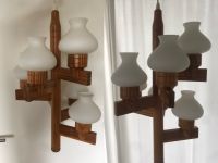 Lampe Holz 6 flammig mit Glasschirm Midcentury Scan Design Wuppertal - Heckinghausen Vorschau