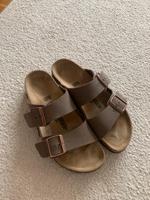 Birkenstock Arizona Birkoflor Echtleder Sohle schmal Taupe Mocca Brandenburg - Templin Vorschau