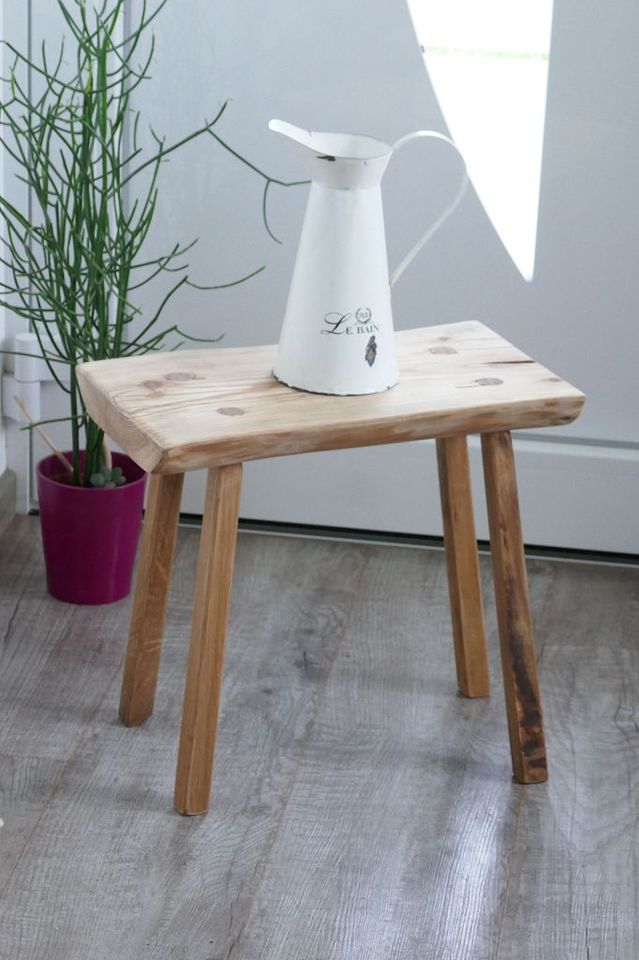 Alter Schemel 46cm Hocker Bauernschemel Weichholz Holzbank in Bad Reichenhall