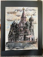 Kolorierte Zeichnung Basilius Kathedrale Moskau Baden-Württemberg - Berghaupten Vorschau