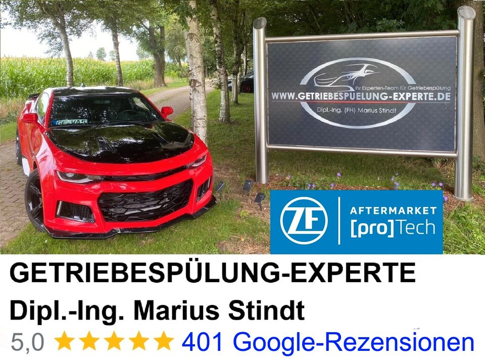 ZF [pro]Tech start Partner und Marktführer,  Spülsystem ohne schädlichen Reiniger !! Getriebespülung BMW Mercedes F10 F11 F30 F31 E60 E61 E70 W211 W21Audi Ford Opel Wandler 12 Getriebeölspülung Patent in Hamburg