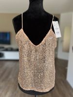 Zara gold Cropped Top Damen Pailletten Anlass festlich Gr. M S Niedersachsen - Scheeßel Vorschau