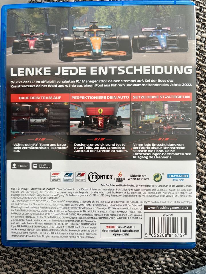 F1 Manager 22 Formel 1 2022 PlayStation 5 PS5 TOP in Lüneburg