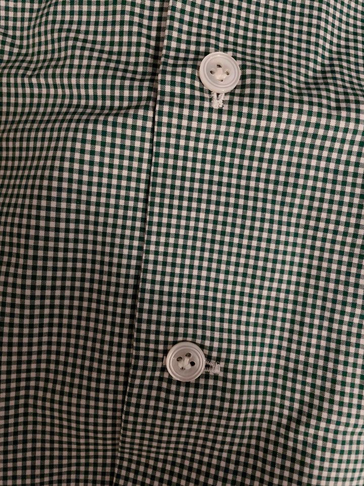 Hackett London Made to Measure Baumwollhemd in grünem Muster Neu in Düsseldorf