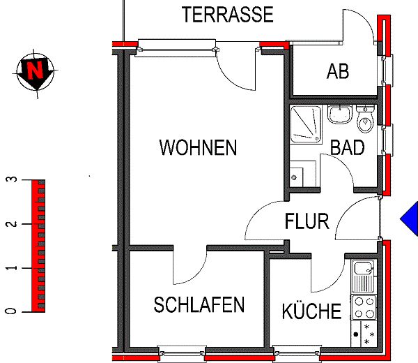 Kleine 2-Zimmer-Wohnung in Schortens in Schortens