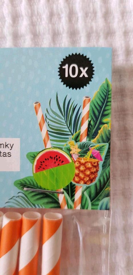 Neu Strohhalme Papier Trinkhalm Hawaii Ananas Papagei Melone in Neuss