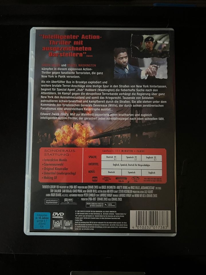 DVD Ausnahmezustand mit Bruce Willis Denzel Washington in Giengen an der Brenz