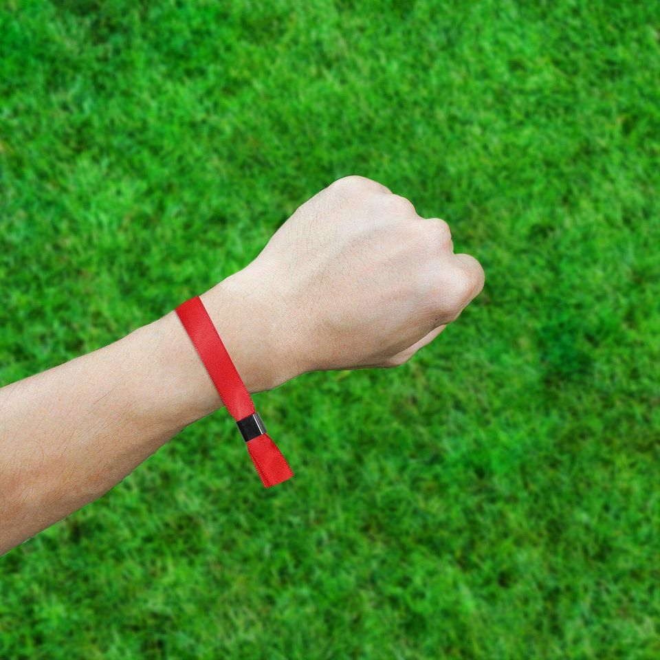 Eintrittsbänder 10 Stück Festival Armband Textil Verschluss Lachs in Trendelburg