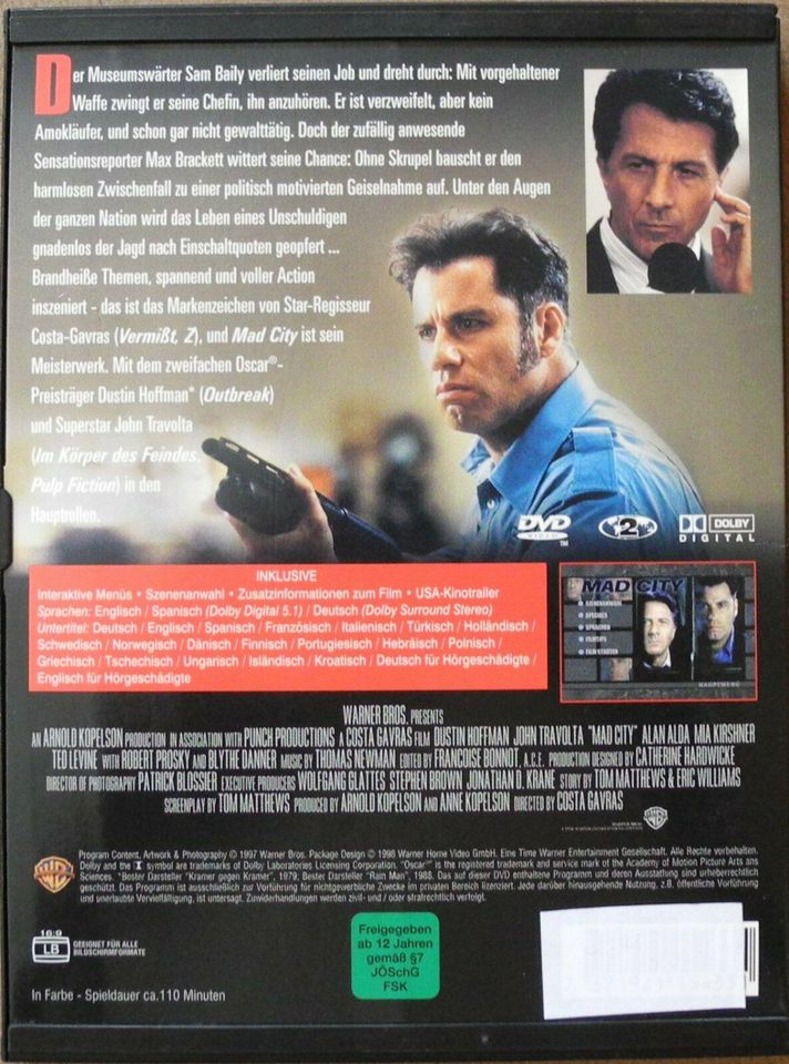 Mad City, DVD mit Dustin Hoffmann und John Travolta in Schwarzach am Main