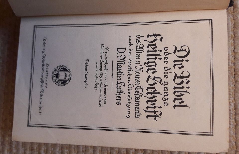 Die Bibel oder die heilige Schrift von 1936 in Zwickau