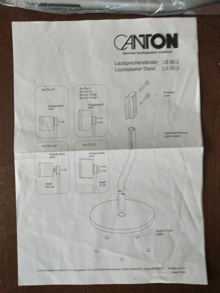 Canton Lautsprecherständer LS 80.2, 2 Stück in Zeilarn
