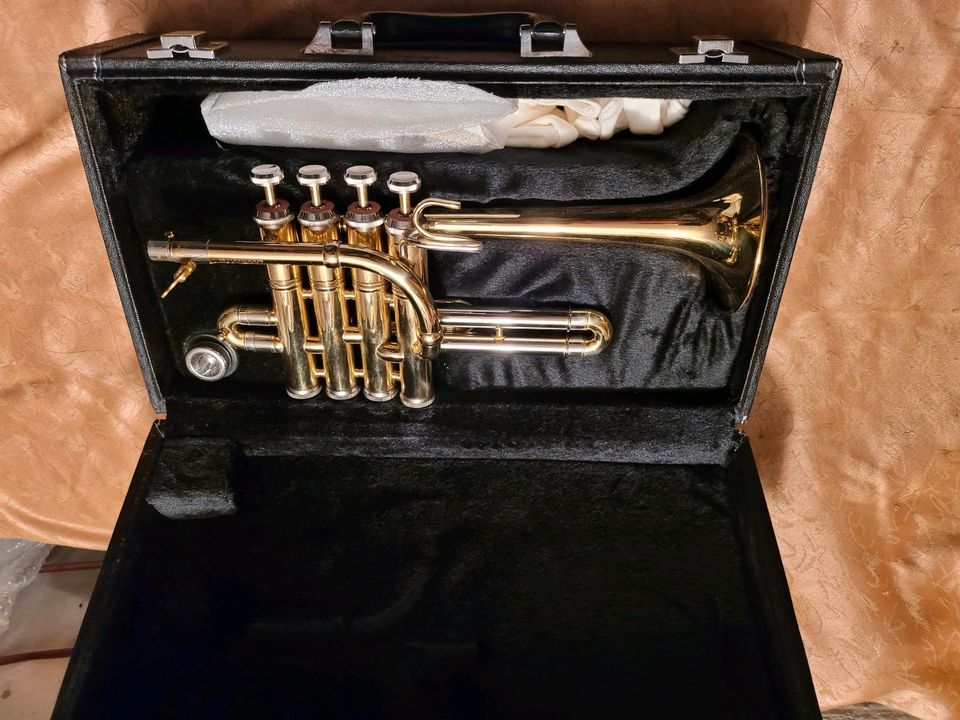Piccolo trompete MTP, Nagel Neu, Koffer, Mundstück in Riedenburg