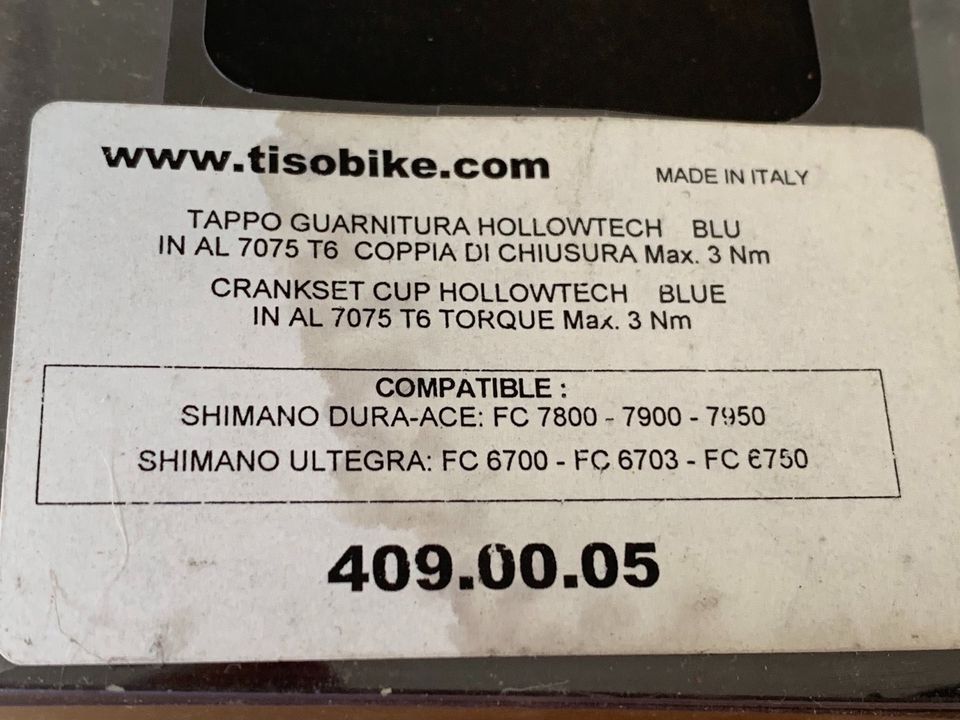 Tiso Aluschraube blau f. Shimano Hollowtech 2 II Kurbeln Dura Ace in Bad Camberg