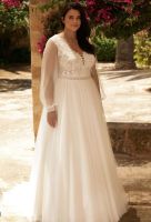 Brautkleid Neu Tüll Spitze Ärmel ivory Gr.52 Bianco Evento Nordrhein-Westfalen - Dinslaken Vorschau