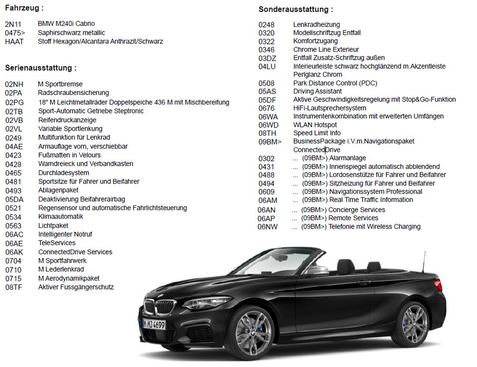 BMW M240i Cabrio - Top gepflegter Zustand - schwarz - Facelift in Frankfurt am Main