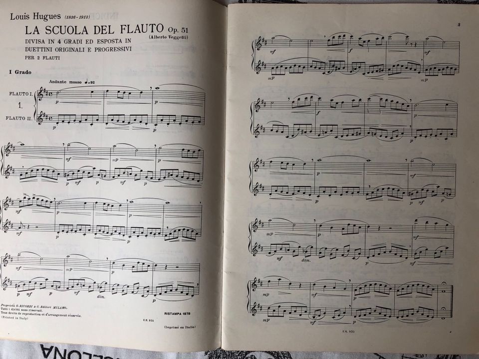 HUGUES La Scula del Flauto Op. 51 Noten Querflöte Ricorde in Bremen