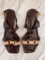 Aigner Echtleder-Sandalen | Braun-Beige | mit Gold-Details Bayern - Freising Vorschau