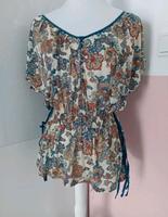 Shirt Paisley Muster - Gr. M - Kurzarm - Top - Blau Orange Weiß Hessen - Hüttenberg Vorschau