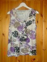 Trägershirt, Top, Blumen, weiß-schwarz-lila-beige, Größe 40 Brandenburg - Reichenow-Möglin Vorschau