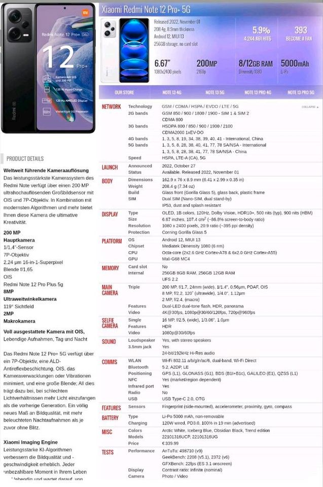 Redmi note 12 Pro plus 5G in Bad Säckingen