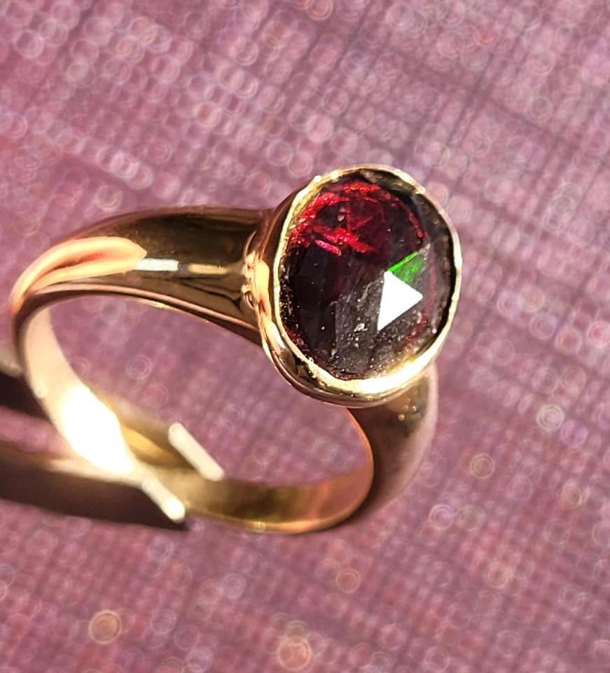 Ring Opal Opalring mit echtem Schwarzopal 925 Silber vergoldet in Wolfenbüttel