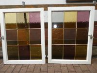 2 Fensterflügel mit bunten Glas der 70er Jahre - Butezenfenster Hessen - Lichtenfels Vorschau