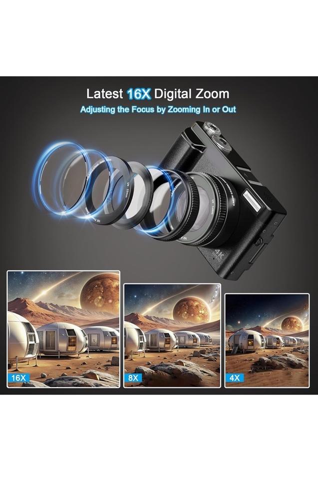 Digitalkamera 4K, 48MP 16X Autofokus Videokamera Vlog Klappbar in Kirchheim am Neckar