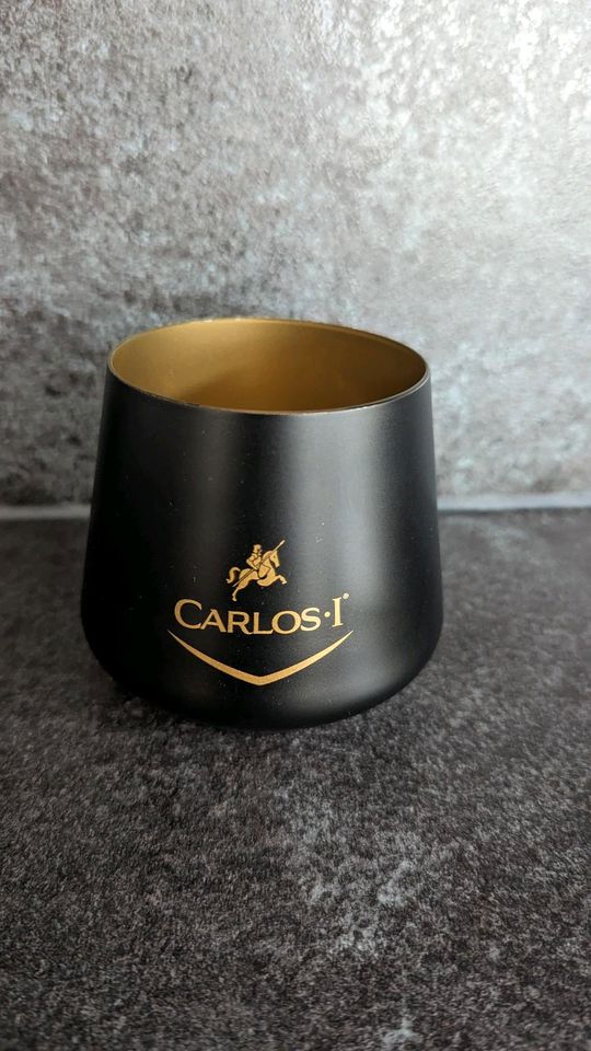 6 X Carlos Primero I Brandy Glas Gläser schwarz gold in Estenfeld