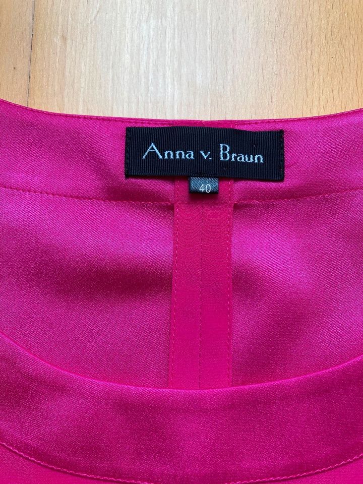 Anna v. Braun Bluse Damen Gr. DE 40 pink Blusenshirt Satin Top in Moers