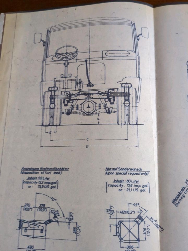 Mercedes LKW Oldtimer Düdo L 608 D / 35 Maßzeichnung Bild Poster in Selters