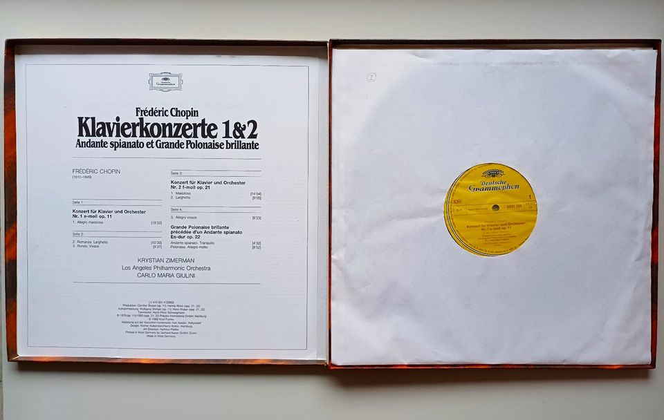 FRÉDÉRIC CHOPIN "Klavierkonzerte 1&2, K.Zimmerman (LP/Vinyl,1980) in Centrum