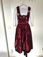 Dirndl mit Taschen Bordeaux rot mit Stickereien + Bluse, Tracht Duisburg - Duisburg-Süd Vorschau