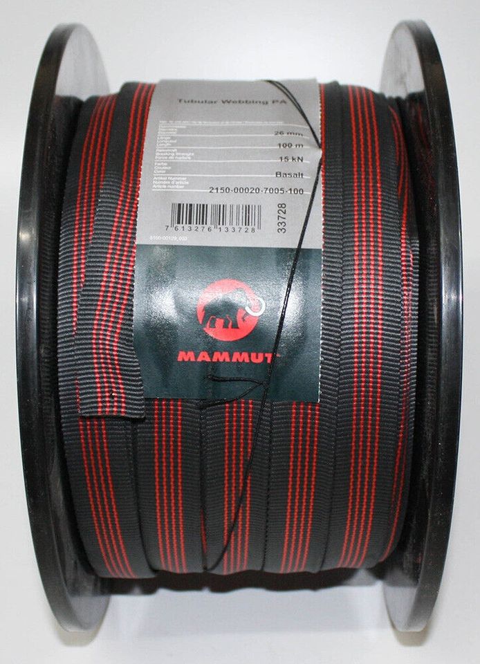 1,30€/m Mammut Tubular webbing Polyamid 26mm 100 m Farbe basalt in Mühlacker