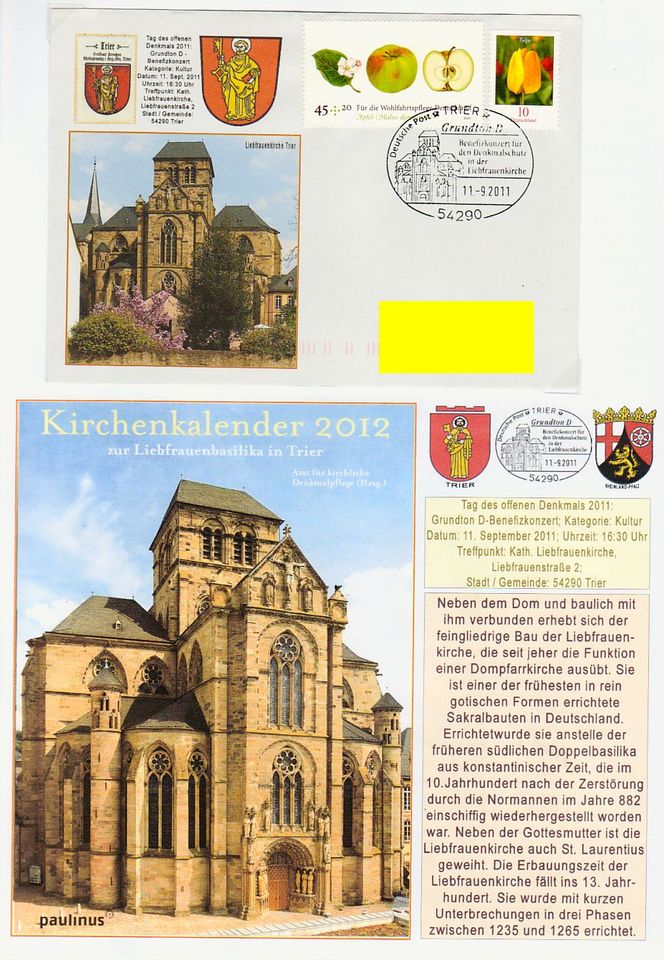 Sonderstempel Benefizkonzert Liebfrauenkirche Trier in Schwalbach