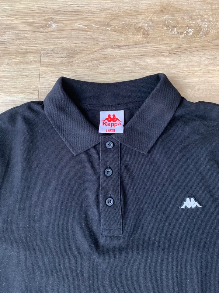 Kappa Poloshirt für Herren, Größe L, schwarz, NEU mit Etikett in Mainz